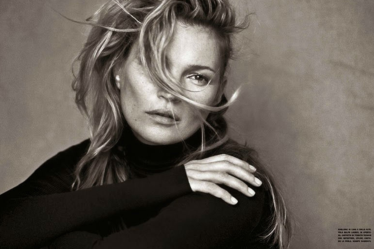 Kate Moss sans make-up for Vogue Italy |